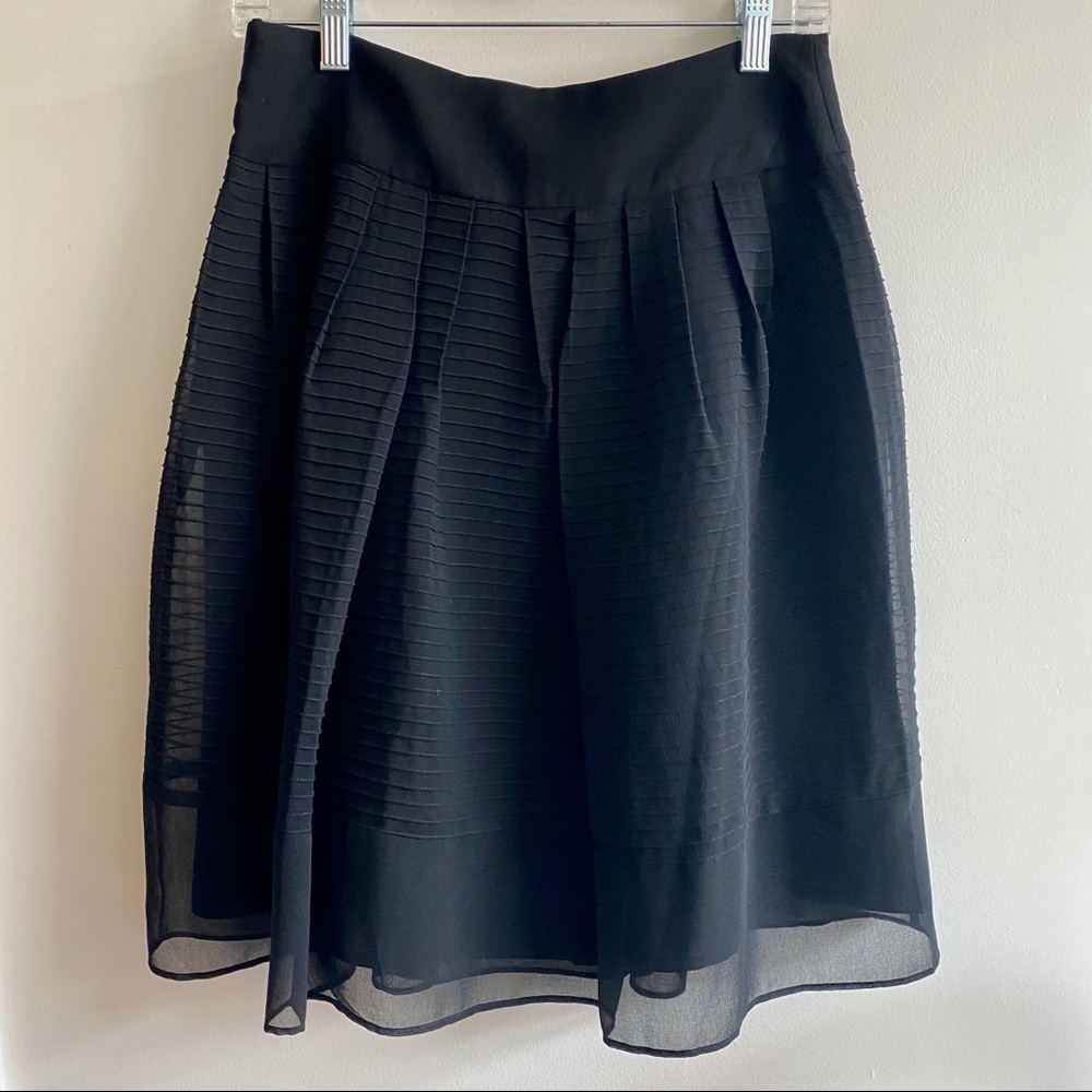 BRAND NEW Ann Taylor Black A-Line Striped Skirt